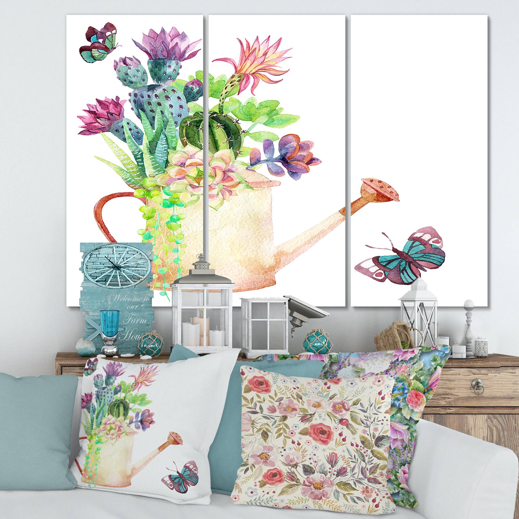 Designart - Succulents In Old Watering Can